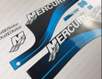 Mercury 90HP Optimax Saltwater Outboard Decal Kit BLUE